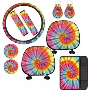 Tie-Dye Car Interior Accessory Set